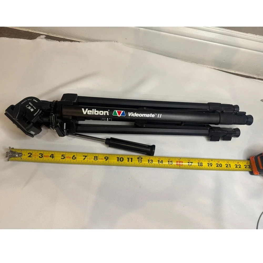Velbon Videomate II Tripod Vel-flo 7 PH-358‎ Fluid Panhead Black Excellent Video